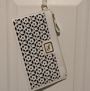 Emma Fox White Leather Wristlet Clutch